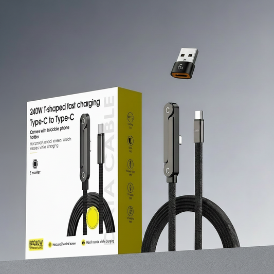 Cable con soporte 240W carga rápida